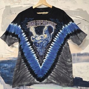 New! Liquid Blue JIMI HENDRIX Purple Haze V Tie Dye T Shirt XL